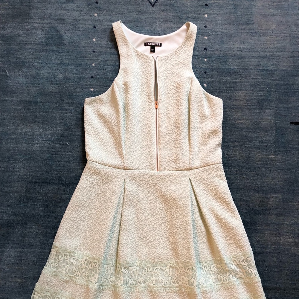 Express Mint A-line dress with zipper front